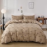 Cozaline 100% Cotton Duvet Cover Set Queen Size Ultra Soft Kawaii Cute Brown Dachshund Bedding Set for Girls Boys 3 Pcs Lightweight and Breathable Dog Puppy Duvet Cover