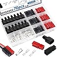 smseace 70pcs 15/30/45Amp Power Connectors with PVC Cover 1.5-6mm² (20-10AWG) Quick Disconnect Power Pole Connectors, Flame R