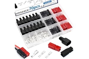 smseace 70Pcs 15/30/45 Amp Power Connectors with PVC Cover 1.5-6mm² (20-10AWG) Quick Disconnect Power connectors Quick Disconnect Terminals Connectors