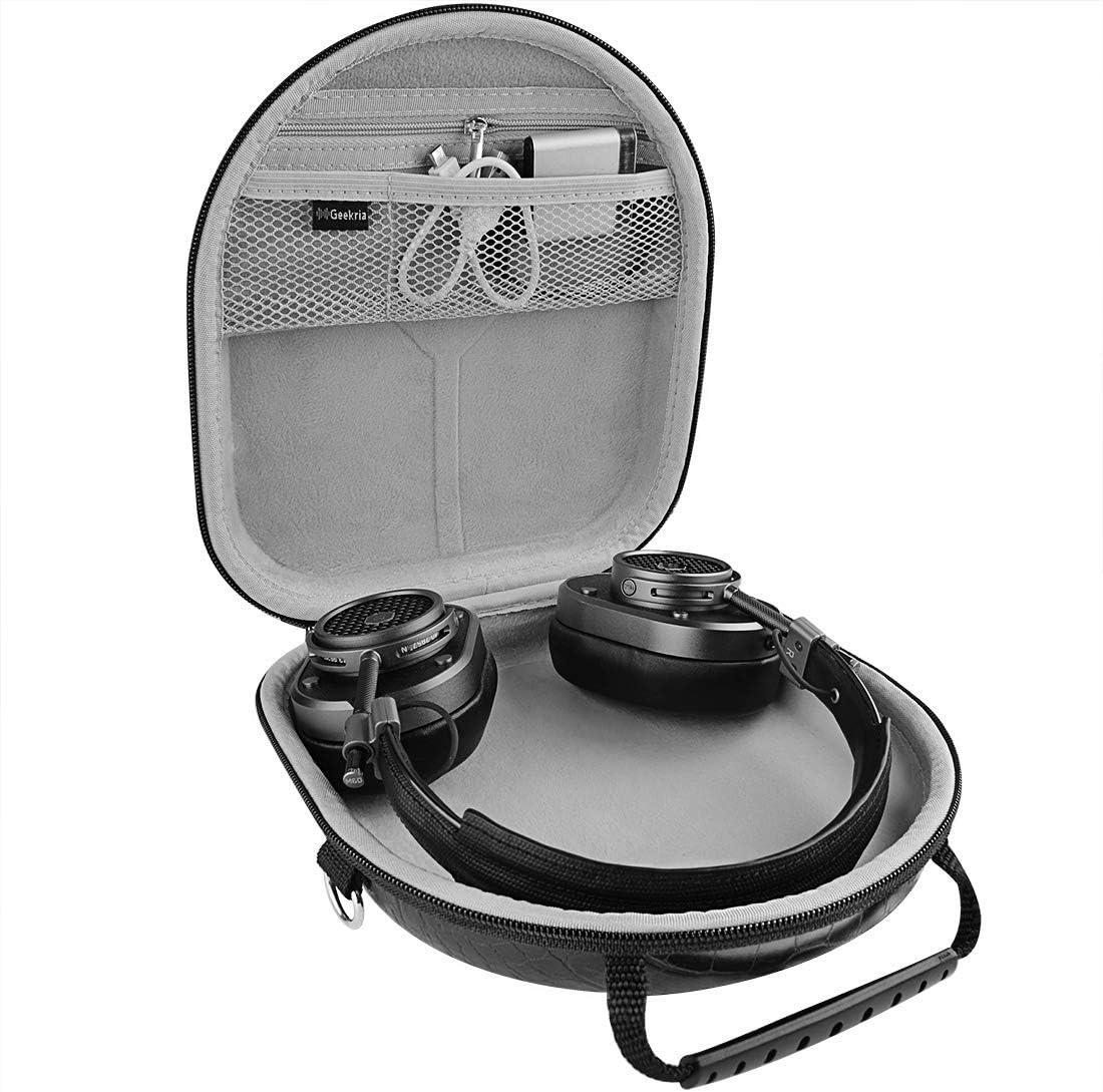 Geekria Shield Headphones Case for Lay Flat On-Ear Headphones, Replacement Hard Shell Travel Carrying Bag with Cable Storage - Image 4