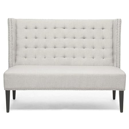 Baxton Studio Owstynn Linen Modern Banquette Bench Beige Amazon