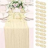 12 Pack 120 Inch Beige Cheesecloth Table Runner