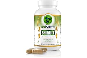 LeafSource SHILAJIT 60 Vegetarian Capsules, Made in Canada, 70% Fulvic and 30% Humic Acid, Supports Healthy Bones and Contain
