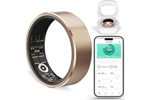 YULUCKGO Smart Ring Health Tracker for Women Men - Fitness Sleep Blood Oxygen Monitor Steps Tracking IP68 Waterproof Family Care with No Subscription Fee