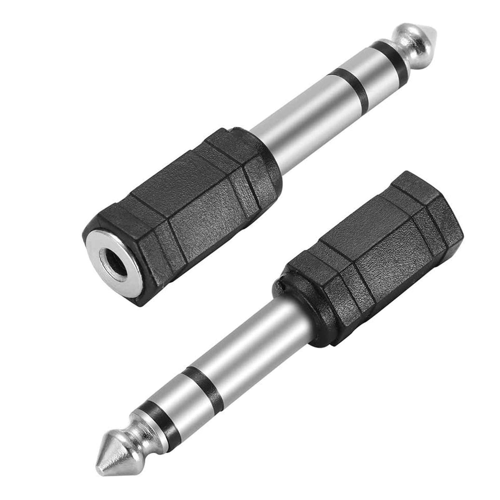 AHOAO Headphone Adapter 3.5mm Female to 6.35mm Male, 2 Pack Headphone Jack Stereo Audio Aux Adapter for Digital Piano, Keyboard, etc