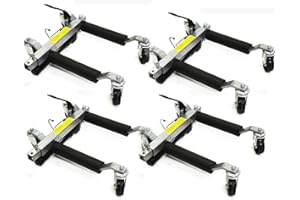STARK USA Stark Set of (4) Wheel Dolly Car Skates Vehicle Positioning Hydraulic Tire Jack Truck Rv Trailer Pick Up Dolly Ratcheting Foot Pedal, 1500LBS
