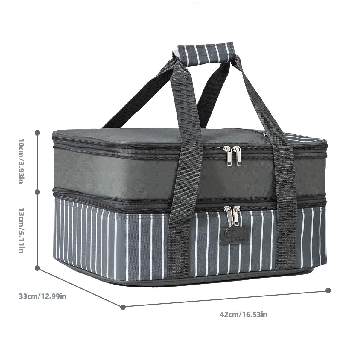 FE FUN ELEMENTS Casserole Carrier, Expandable Insulated Casserole Carriers for Hot or Cold Food, Lasagna Lugger for Parties, Fits 9