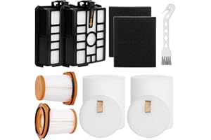 WILLSUNTON WS642AE Filters Replacement for Shark WANDVAC System Cordless Stick Vacuum with HEPA Empty Base Cleaner WS642AE WS640AE, 2 Fabric Filters + 2 Self-Empty Base Post-Motor + 2 Felt & Foam Filters