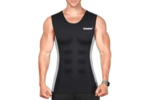 Cimkiz Mens Sauna Vest Sweat Body Shaper Slimming Waist Trainer Neoprene Tank Top Shapewear Shirt Workout Suit no Zip
