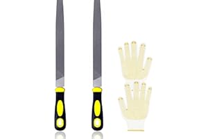 DZCKTFYGRT 8" Metal File Set – Flat file made of high carbon steel, Comfortable Anti-Slip Grip, Double Cut – Deburr Tool and Tool Sharpener for Professionals and DIY