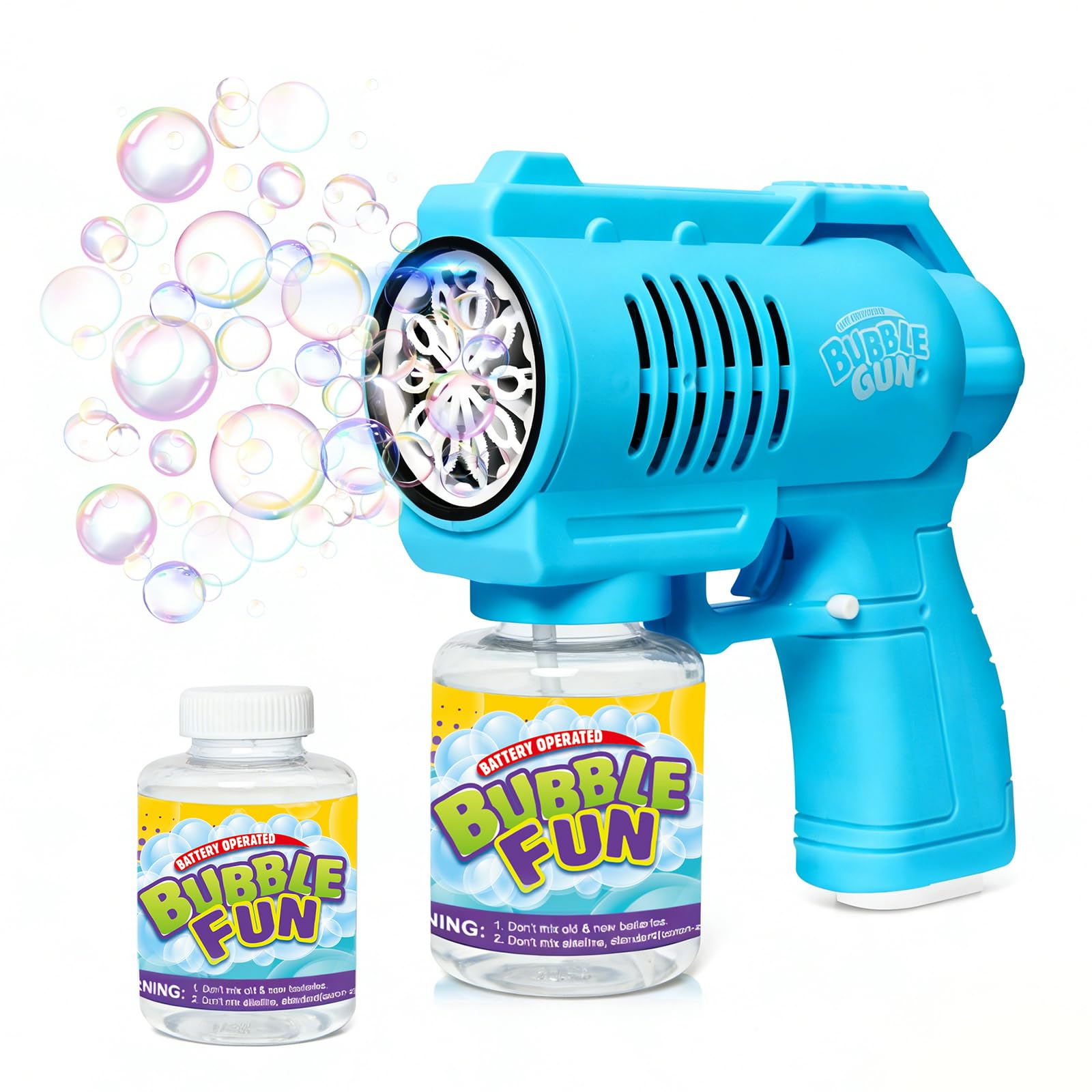 Bubble Machine Gun for Kids,10 Hole Electric Silent with Colorful LED/130ml Solution Bubble Gun Toys,10000+ Bubbles Per Minute,Durable Automatic Bubble Makers Toy for Boys/Girls/Wedding Scene