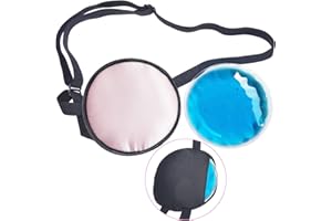 GELMAY Cooling Eye Patches for Puffy Eyes, Pure Silk Ice Eye Patch, Single Eye Mask, Medical One Eye Cover Cold Hot Therapy Strabismus Lazy Eyes After Surgery Adult Kid Pirate Eyepatch (Pink)