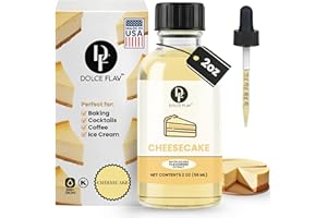 Dolce Flav Cheesecake Extract – 2 Ounce Water-Soluble Kosher, Sugar-Free, Concentrated Creamy Flavor for Desserts, Frostings & Pastries, Includes Measured Dropper