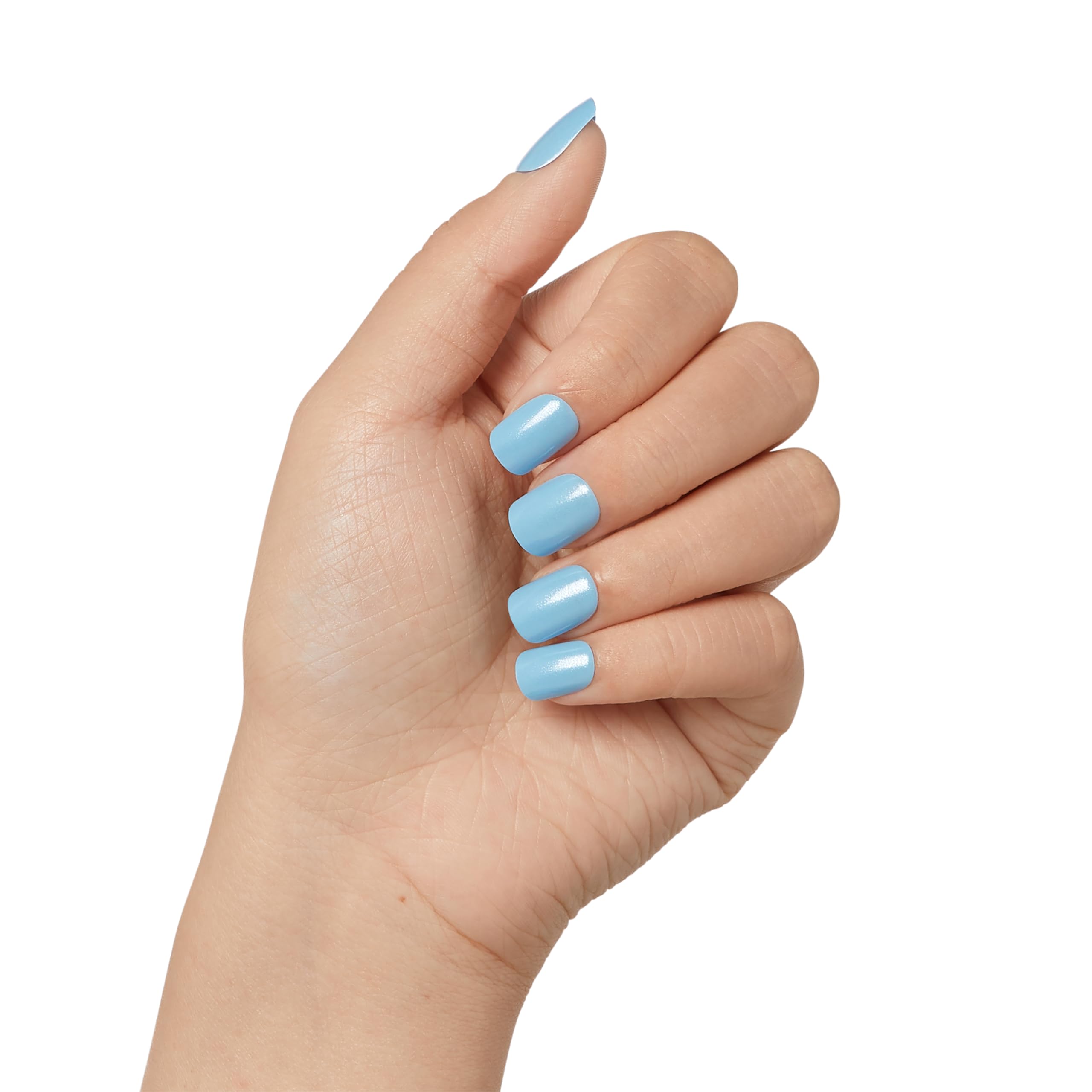 KISS imPRESS No Glue Mani Press-On Nails, Color FX, 'Meta', Medium Blue, Short Size, Squoval Shape, Includes 30 Nails, Prep Pad, Instructions Sheet, 1 Manicure Stick, 1 Mini File - Image 6