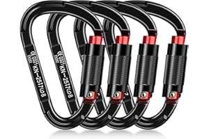QIWYMHW Auto Locking Carabiner Heavy Duty Carabiner 25kN UIAA Certified Climbing Carabiner Climbing Equipment Safety Carabiner for Rappelling, Hammocks, Rescue, Dog Leash, Swing