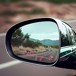 2 x Hello Gorgeous Rearview Mirror Vinyl Decal