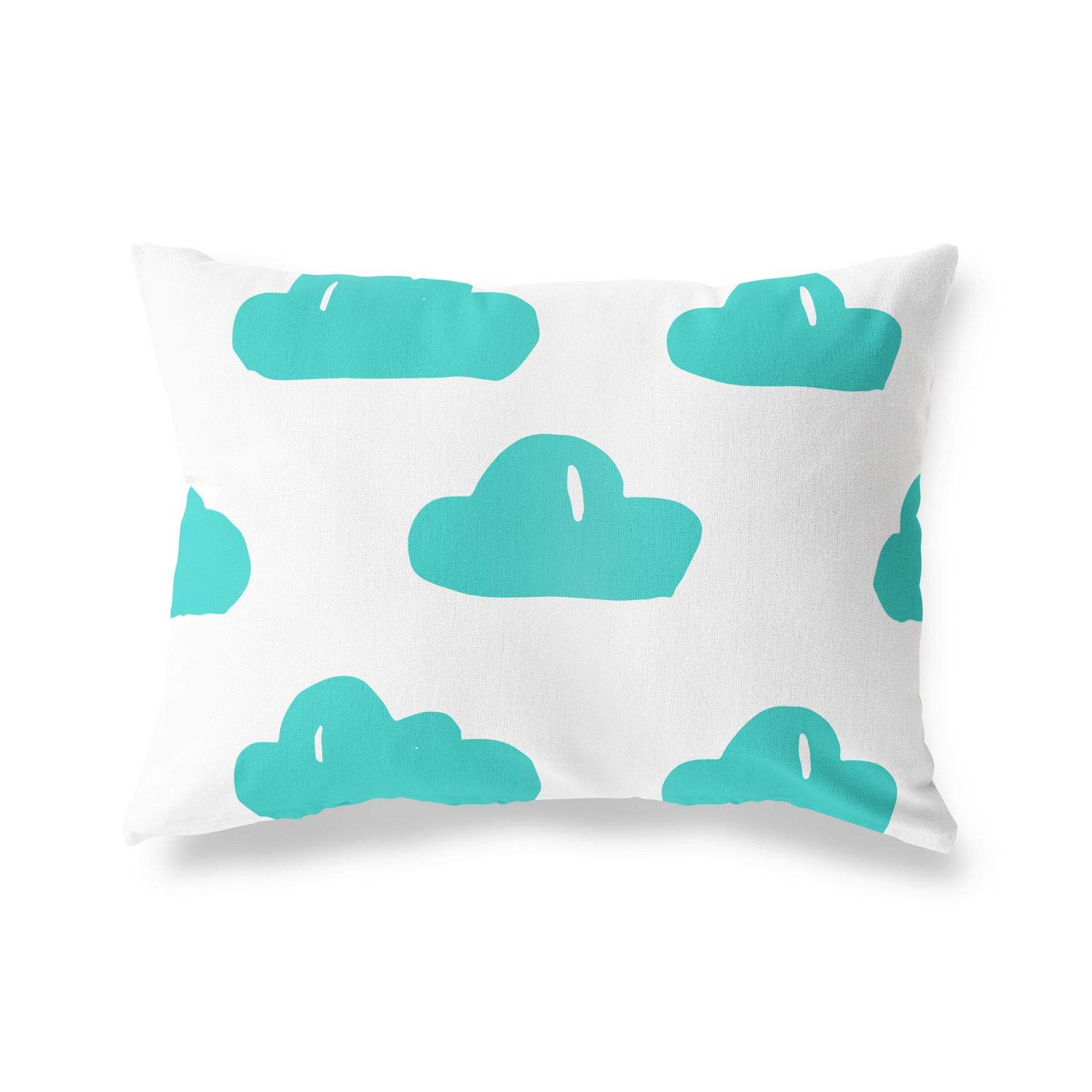 BonaMaison Decorative Cushion Cover, Turquoise-White Throw Pillow Covers, Home Decorative Pillowcases for Livingroom, Sofa, Bedroom, Size: 45X60 Cm - Designed and Manufactured in Turkey