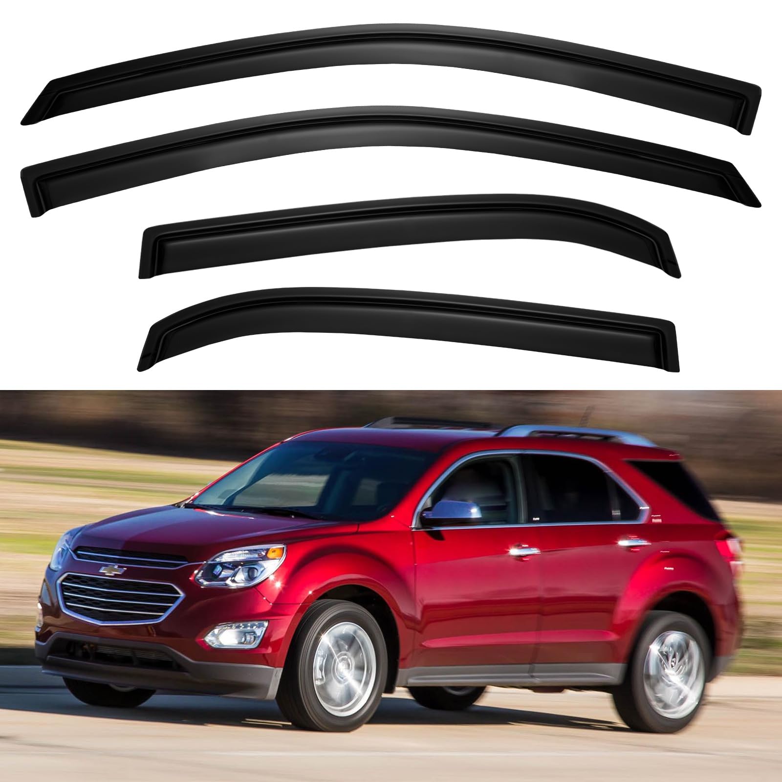 YQAUTEC Window Rain Guards for 2010 2011 2012 2013