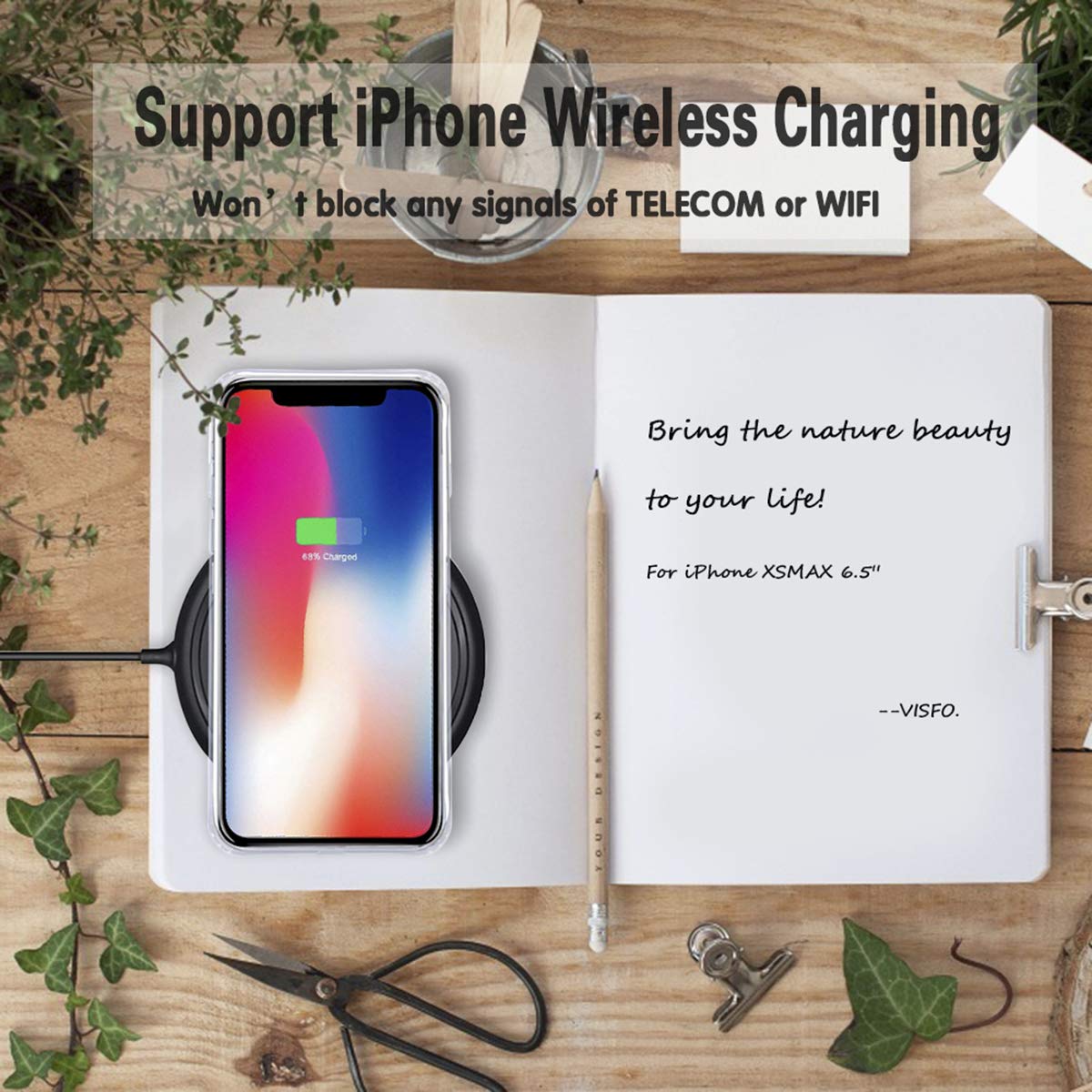 TzoMartico iPhone Xs Max Case, Metal Level Anti-Scratch, Rugged Flexible Tempered Glass Back Case, Crystal Clear Cover with Soft TPU Bumper Frame Protection for iPhone Xs Max 6.5 inches (Transparent)