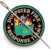 WUSUTE Funny Needle Minder for Cross Stitch, Dumpster Fire Response Team Needle Minder Magnet for Organizing, Embroidery Sewing Needle Holder Needlework Accessories
