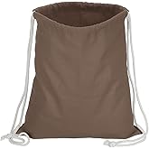 PATIKIL Cotton Drawstring Bags, Cotton Drawstring Backpack Foldable Sports Gym Bags for Women Men Gym Sports Trip, Brown