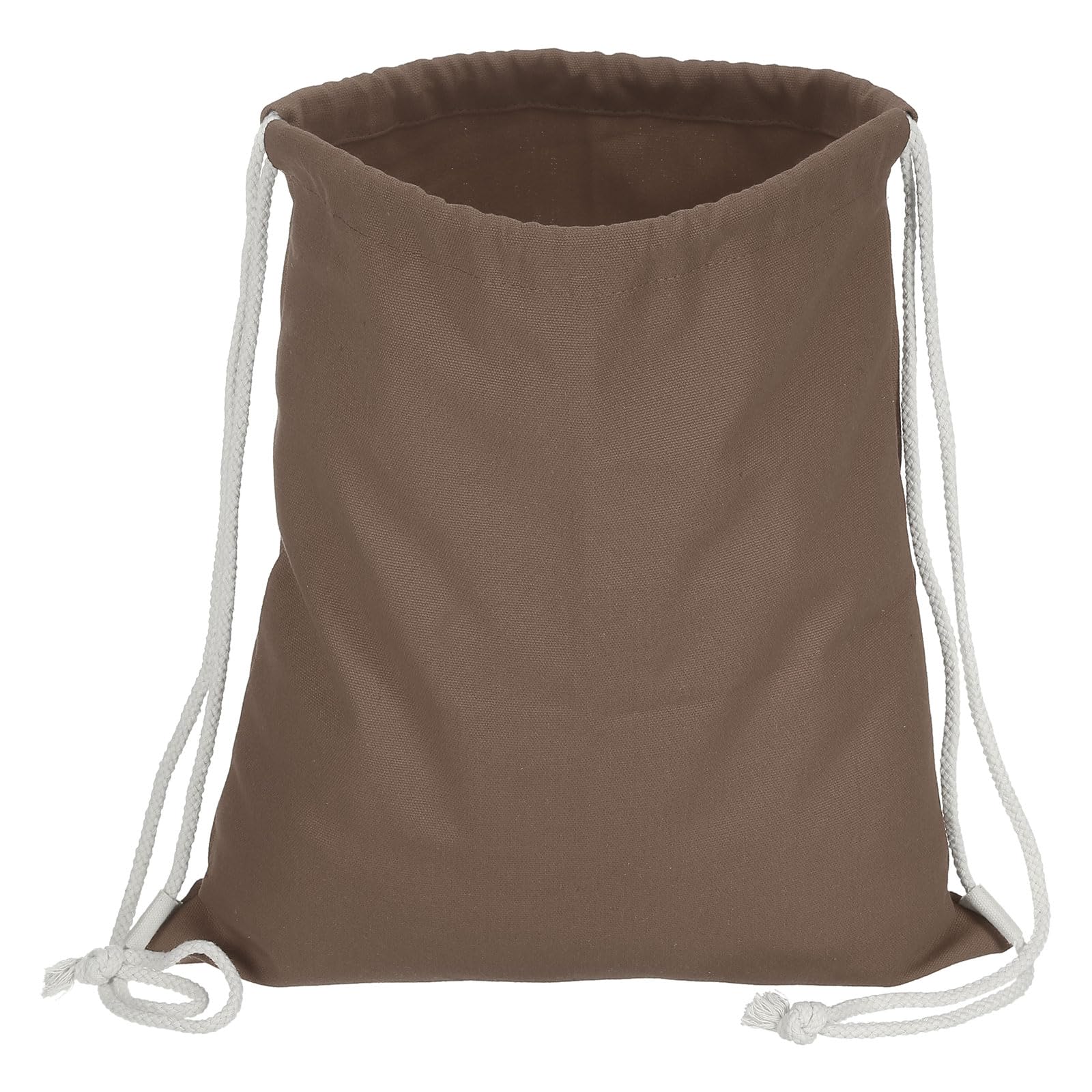 PATIKIL Cotton Drawstring Bags, Cotton Drawstring Backpack Foldable Sports Gym Bags for Women Men Gym Sports Trip, Brown