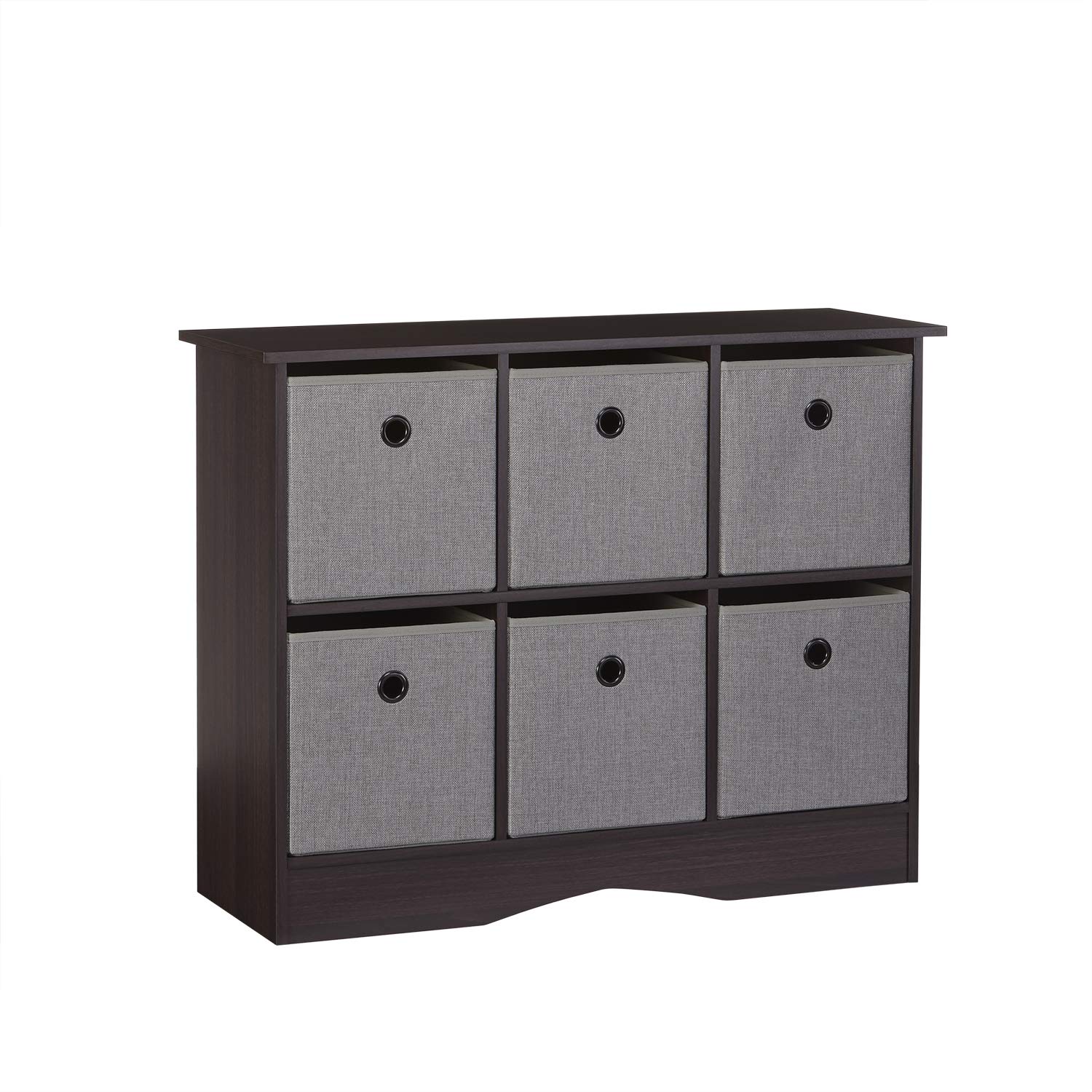 RiverRidge 6Cubby Storage in Espresso with Gray