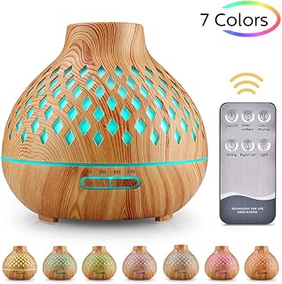 UBEGOOD Aroma Diffuser, 400ml Luftbefeuchter Ultraschall Duftlampe Atomization Elektrisch Diffusor mit 7 Farben LED Ätherische Öle Luftbefeuchter für zuhause, Yoga, Büro, SPA, Schlafzimmer
