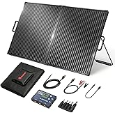 DOKIO Solar Suitcase 100W Portable Foldable Solar Panel 18v Monocrystalline 23.8 * 19.3 * 1.3in with Controller to Charge 12 