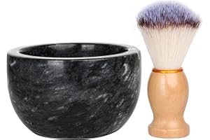 aisiming Marble Shaving Bowl for Shaving Soap & Cream, Shave Soap Cup Keep Warm Better, Produce Rich Foam Shaving Mug, Easy to Lather, Shaving Cup Gift for Men(Black Grey)