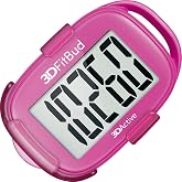3DFitBud Simple Step Counter Walking 3D Pedometer by 3DActive with Clip, Lanyard Accurate Step Tracker Large Display, Easy to Use for Kids Men Women Adult Seniors Daily Step Tracking - A420S