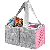 WINZEDGE Carrying Case for Toniebox Audio Player Starter Set,Travel Felt Cloth Musical Toy Folding Hand Bag for Tonie Starter Set and Tonies Figures (Pink)