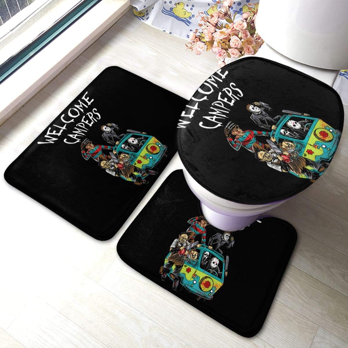 Campers 3 Piece Set Bath Mat Set, NonSlip Bathroom