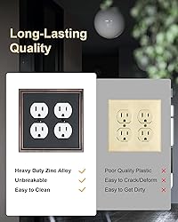 TREEWELL 2-Pack Double Duplex Outlet Cover, Aged