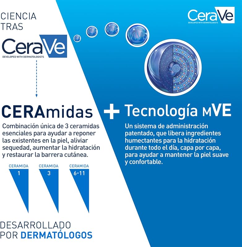 , Cerave Loción Hidratante de Rostro, Crema hidratante noche, 52 ml