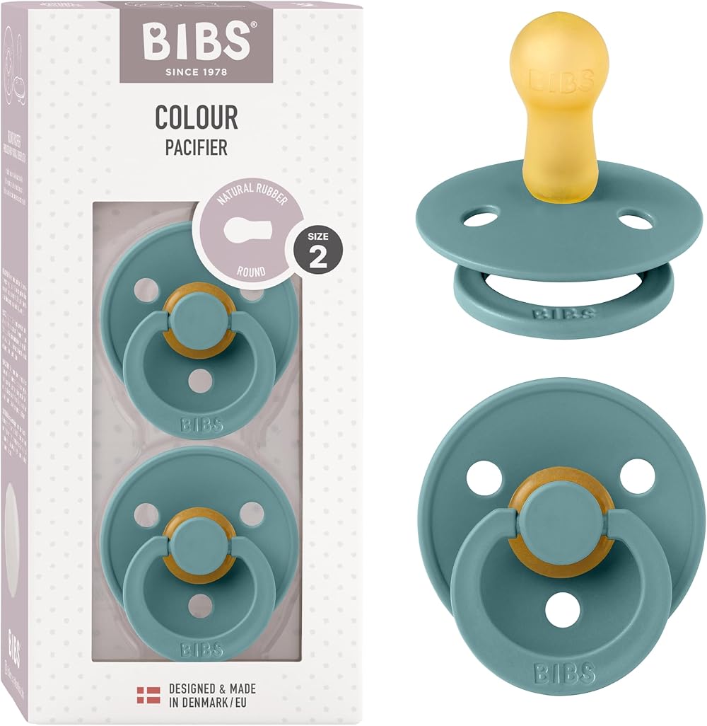 BIBS Colour Soother 2-Pack Pacifier Size 2 Natural Rubber Denmark Island Sea
