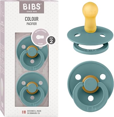 BIBS Colour Soother 2-Pack Pacifier Size 2 Natural Rubber Denmark Island Sea