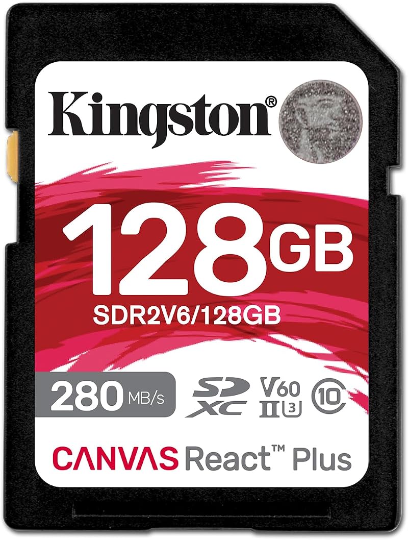 Kingston Canvas React Plus V60 SDXC 128GB UHS-II 280R/100W U3 4K Full HD Video
