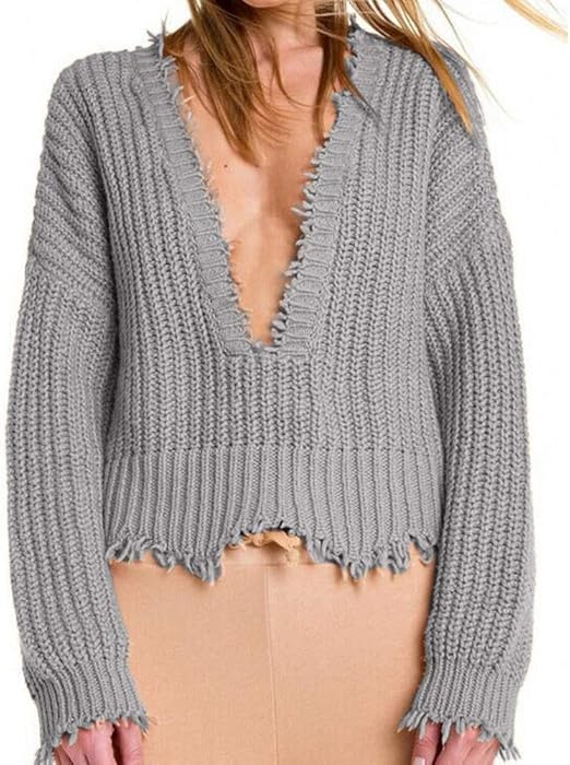 pullover grau v ausschnitt damen