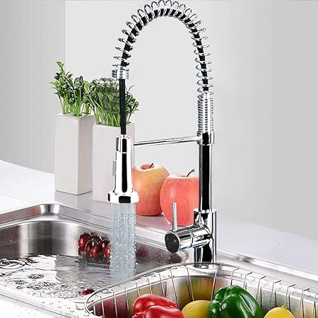 Warmiehomy Modern Chrome Monobloc Kitchen Sink Mixer Tap Swivel