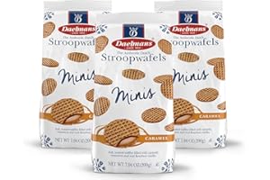DAELMANS Stroopwafels, Dutch Waffles Soft Toasted, Pack of 3, Caramel, Office Snack, Mini Size, Kosher Dairy, Authentic Made In Holland, Bag of Mini Stroopwafels, 7.04oz (3 Pack)