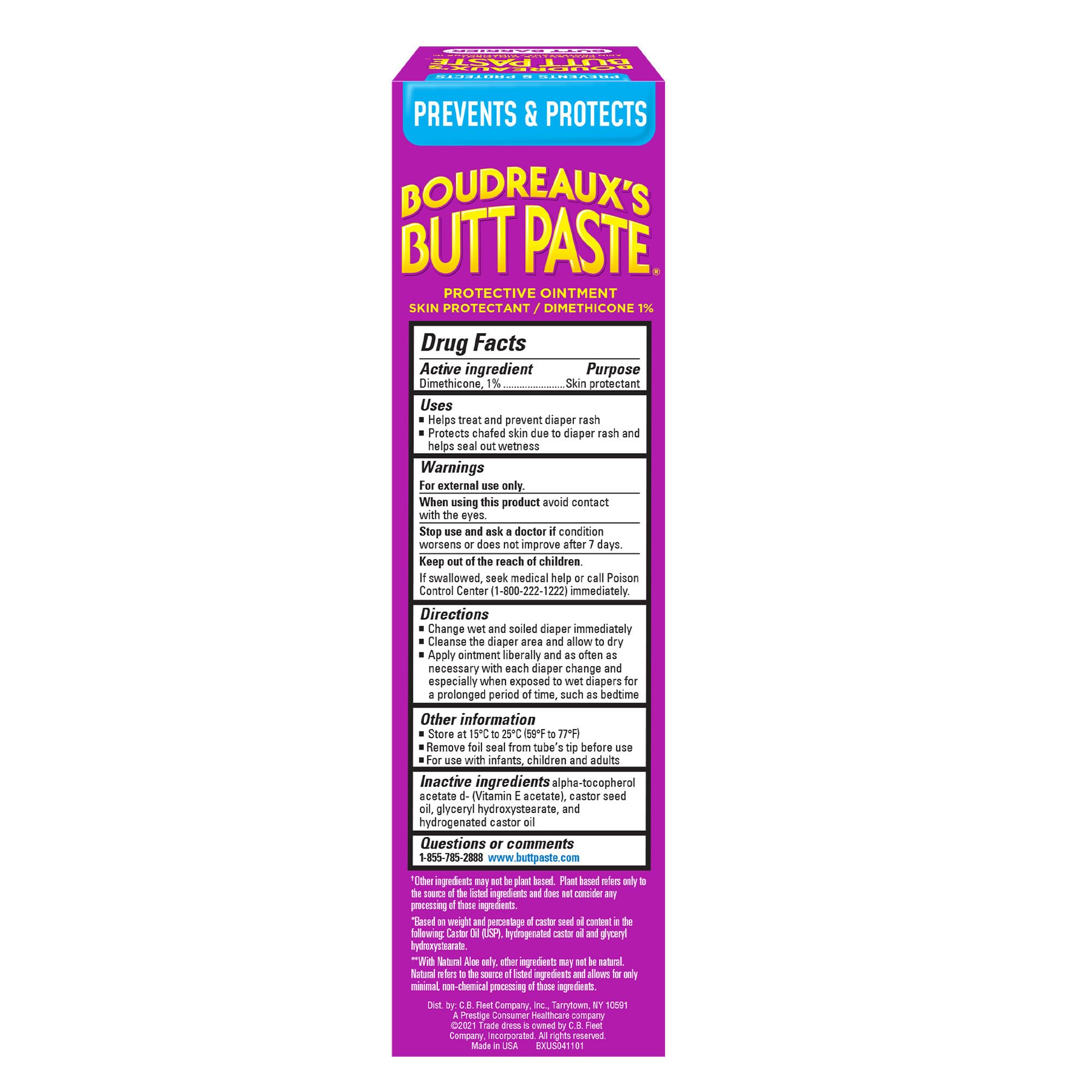 Boudreaux's Butt Paste 4oz Butt Barrier Ointment and 4oz Max. Strength Diaper Rash Ointment