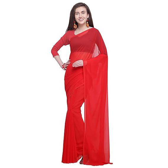 georgette with Blouse Piece Saree