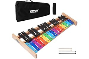 VEVOR Glockenspiel Xylophone, 27 Notes, Professional Xylophone Percussion Instrument, with Colorful Metal Keys, Includes 4 Mallets, Carrying Bag, Beginner Musical Instrument Kit for Adults and Kids