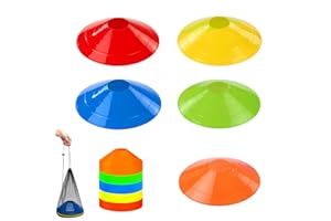 Faxhidjj 25 Pcs Football Agility Cones Marke Cones,for Training, Soccer, Basketball,Other Sports and Games,Includes Storage B