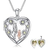 POTOPYY Heart Locket Necklace 925 Sterling Silver That Holds Pictures Photo Locket Jewelry Valentines Day Mothers Day Gifts for Women