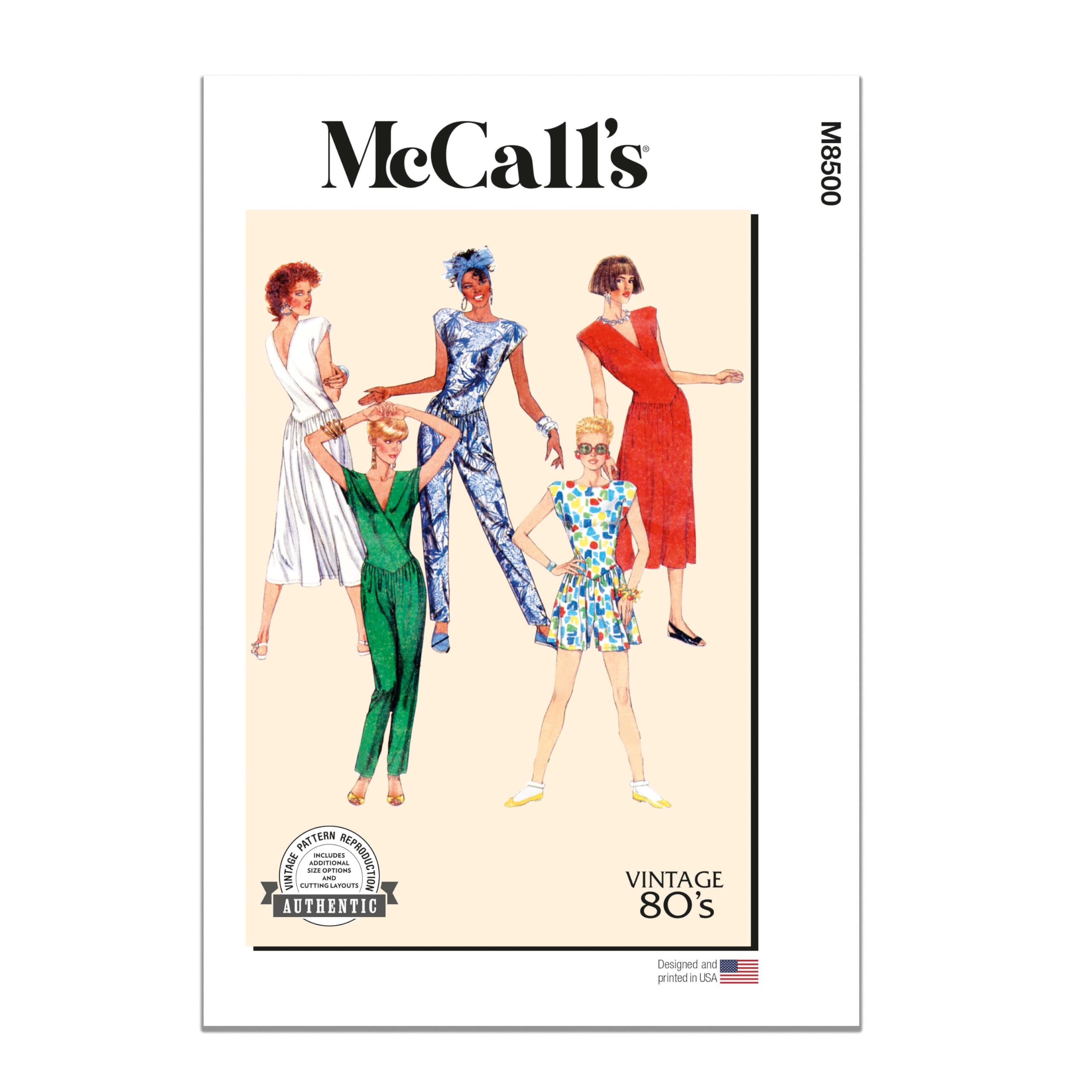 MCCALLS Sewing Pattern M8500U5 Misses' Knit Dress and Jumpsuits U5 (16-18-20-22-24)