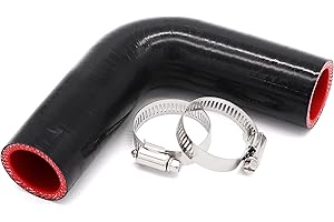 TuoLauthon 90 Degree 1-1/4inch(32mm) Elbow Coupler Hose,4-Ply Reinforced,Length 4inch(102mm) with 2PCS Clamps for Turbo/Intercooler/Intake Piping