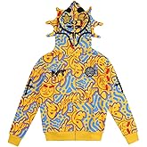 OATSBAS Retro Lazy Style Hoodie for Men Women Fun Multi Angle Full Zip Up Hoodie Oversized Hooded Sweatshirt