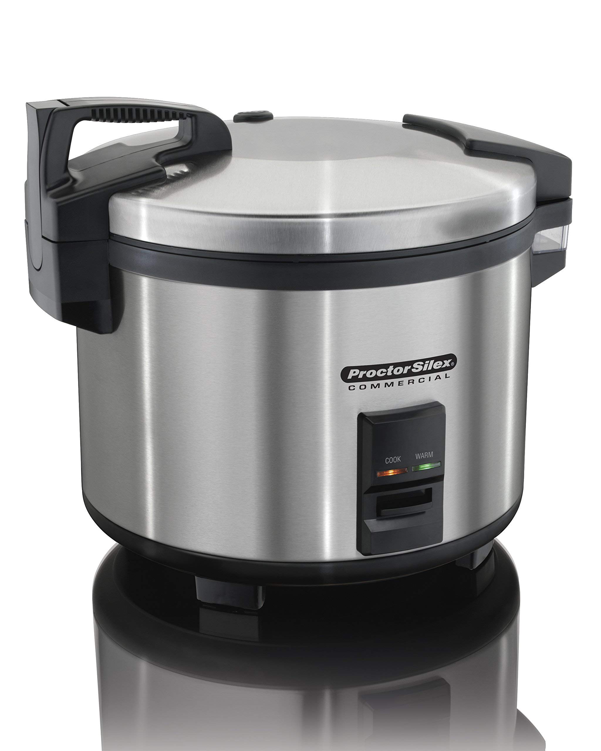 Photo 1 of Proctor Silex Commercial 37560R Rice Cooker/Warmer, 60 Cups Cooked Rice Capacity, Nonstick Inner Pot, Hinged Lid, Stainless Steel Housing, Conforms to NSF